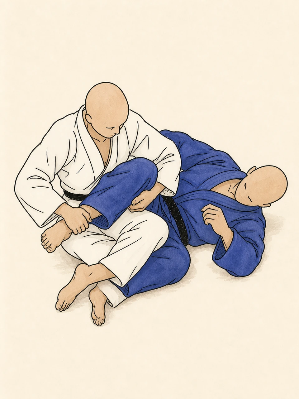 Ashi-garami technique illustration