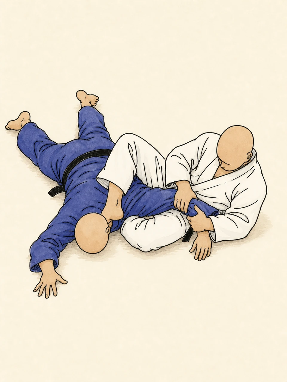 Ude-hishigi-ashi-gatame technique illustration