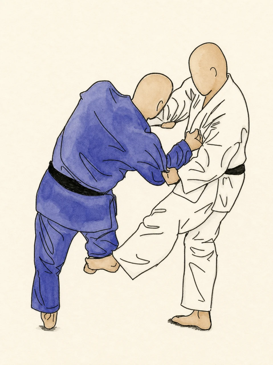 Original demonstration illustration of De-ashi-barai