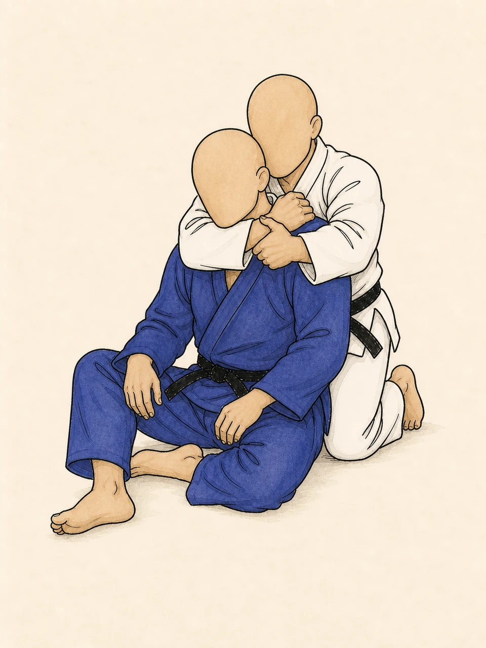 Hadaka-jime technique illustration