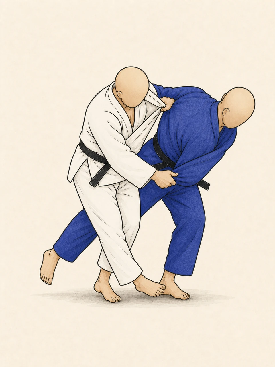 Hane-goshi-gaeshi technique illustration