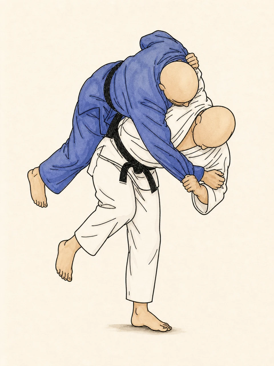 Hane-goshi technique illustration