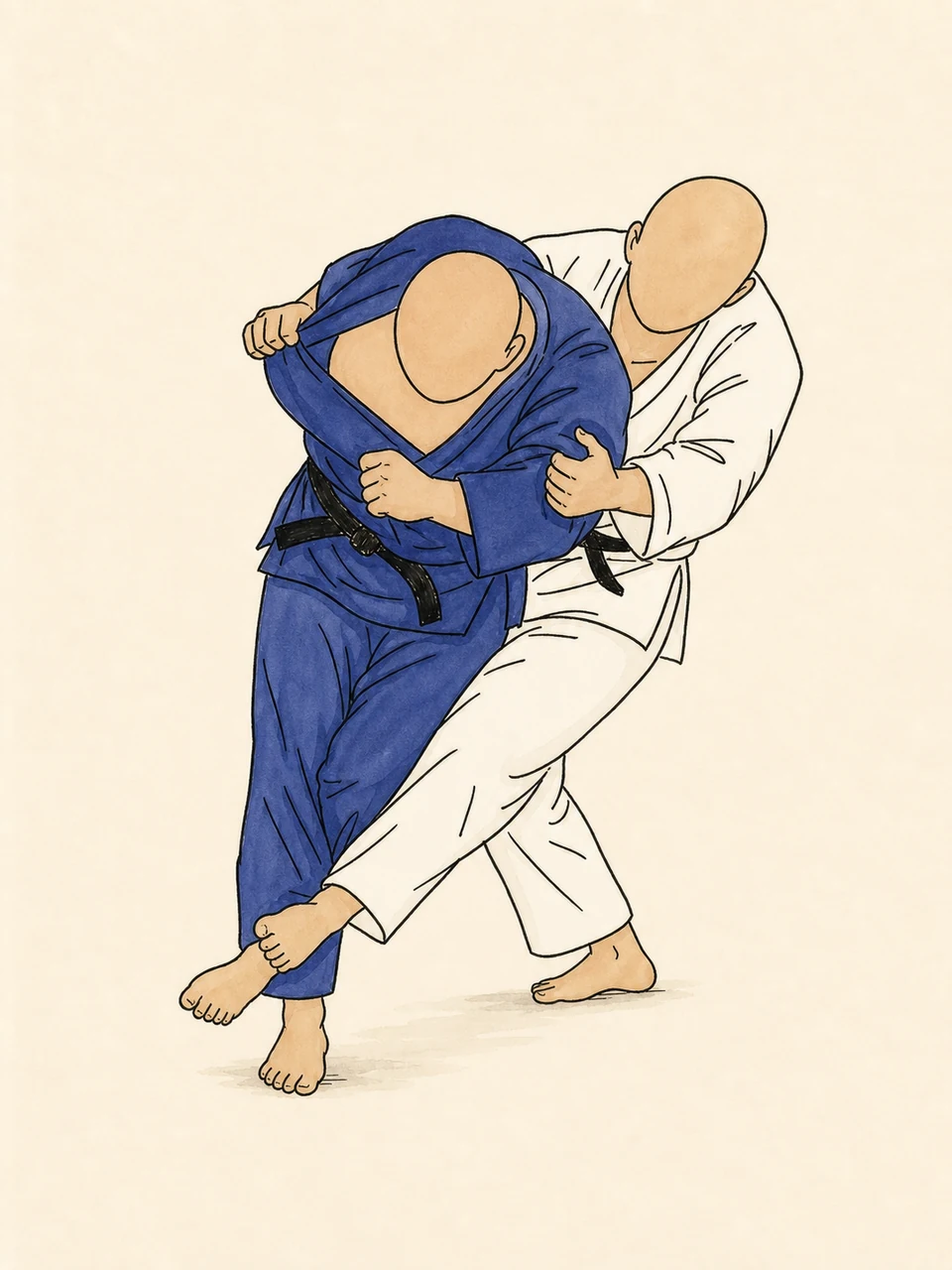 Harai-goshi-gaeshi technique illustration