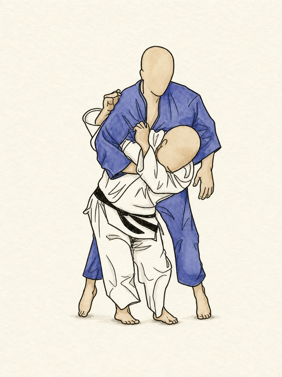 Original demonstration illustration of Ippon-seoi-nage