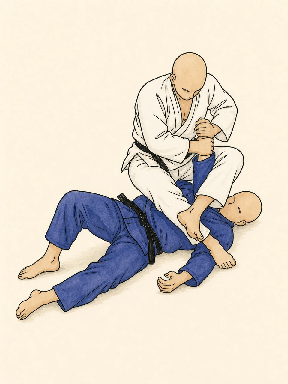 Juji-gatame technique illustration