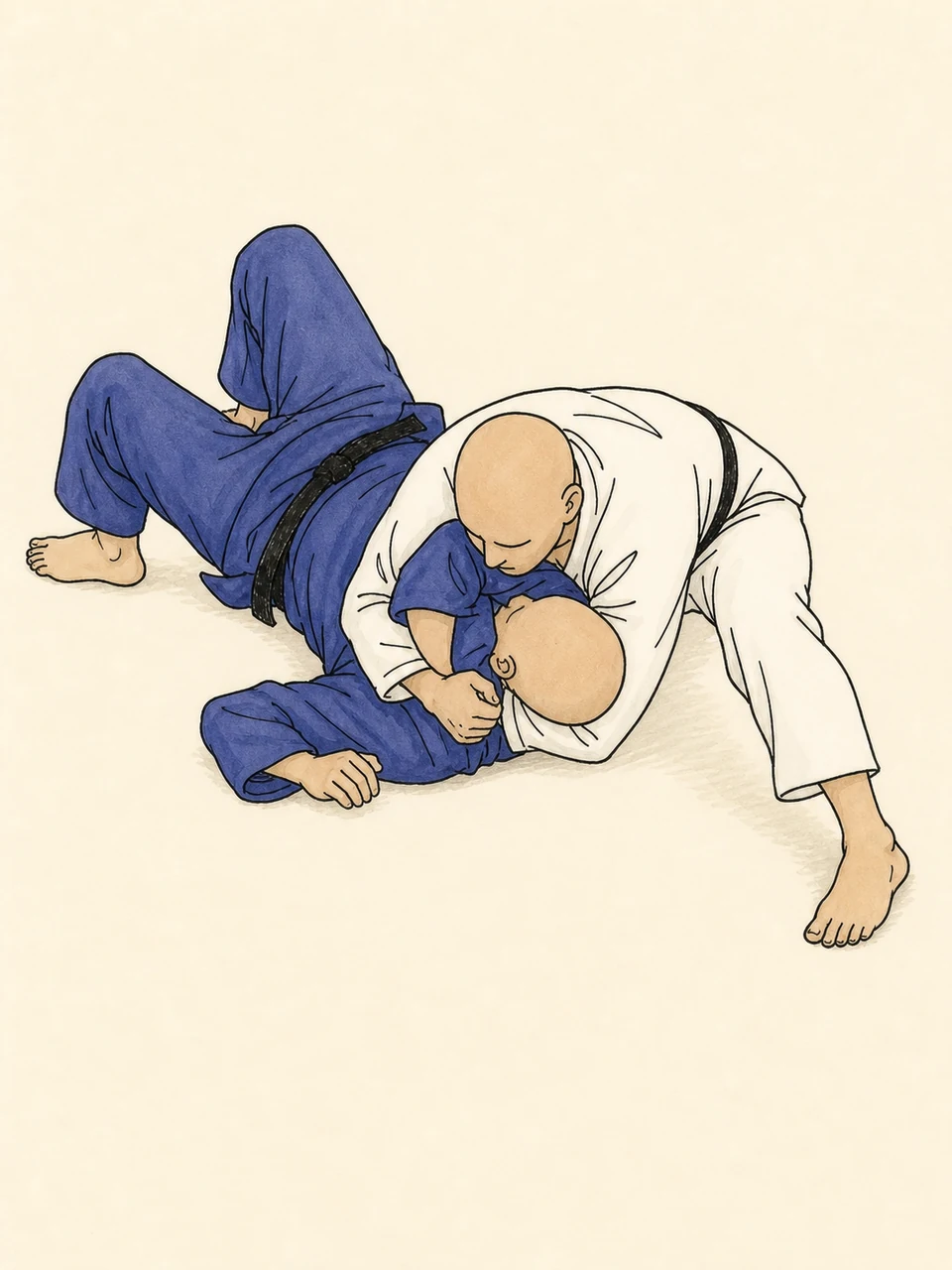 Kata-gatame technique illustration