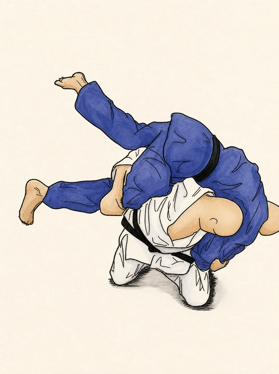 Original demonstration illustration of Kata-guruma