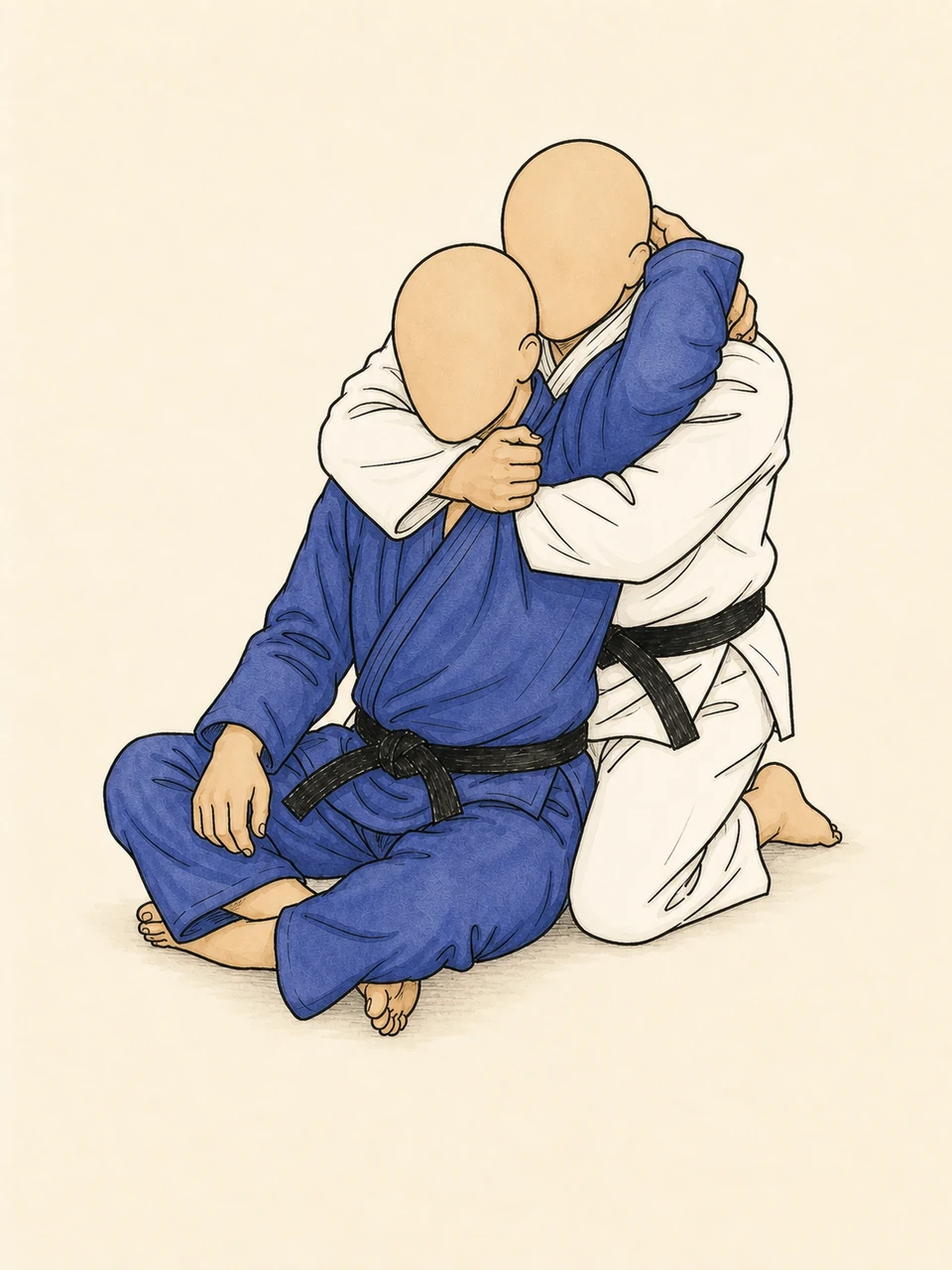 Kata-ha-jime technique illustration