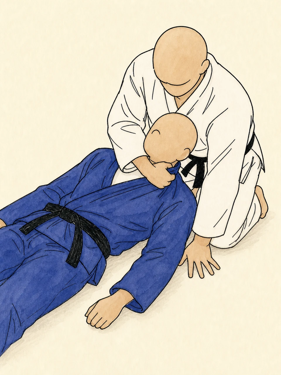 Original demonstration illustration of Kata-te-jime