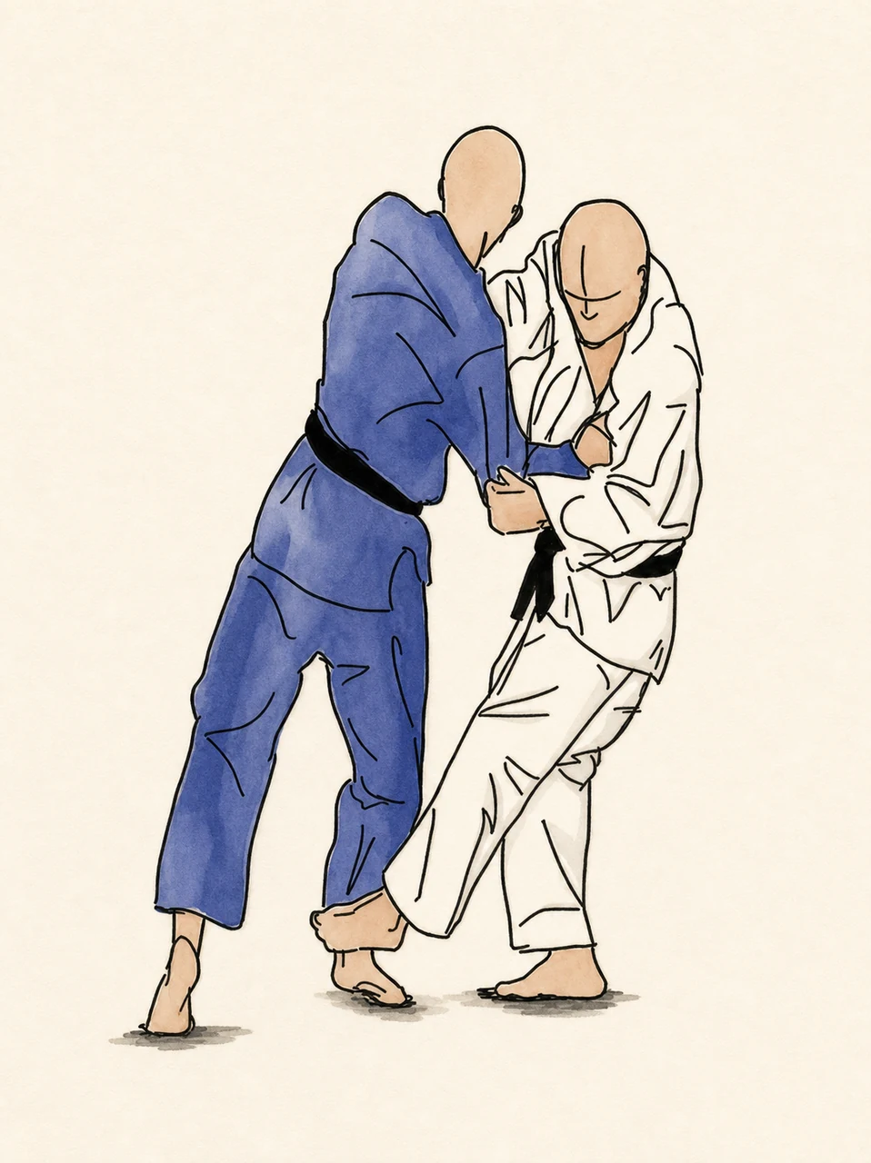 Original demonstration illustration of Ko-soto-gari