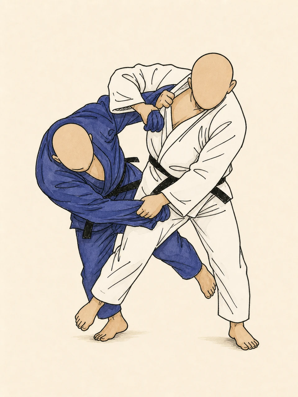 Ko-uchi-gaeshi technique illustration