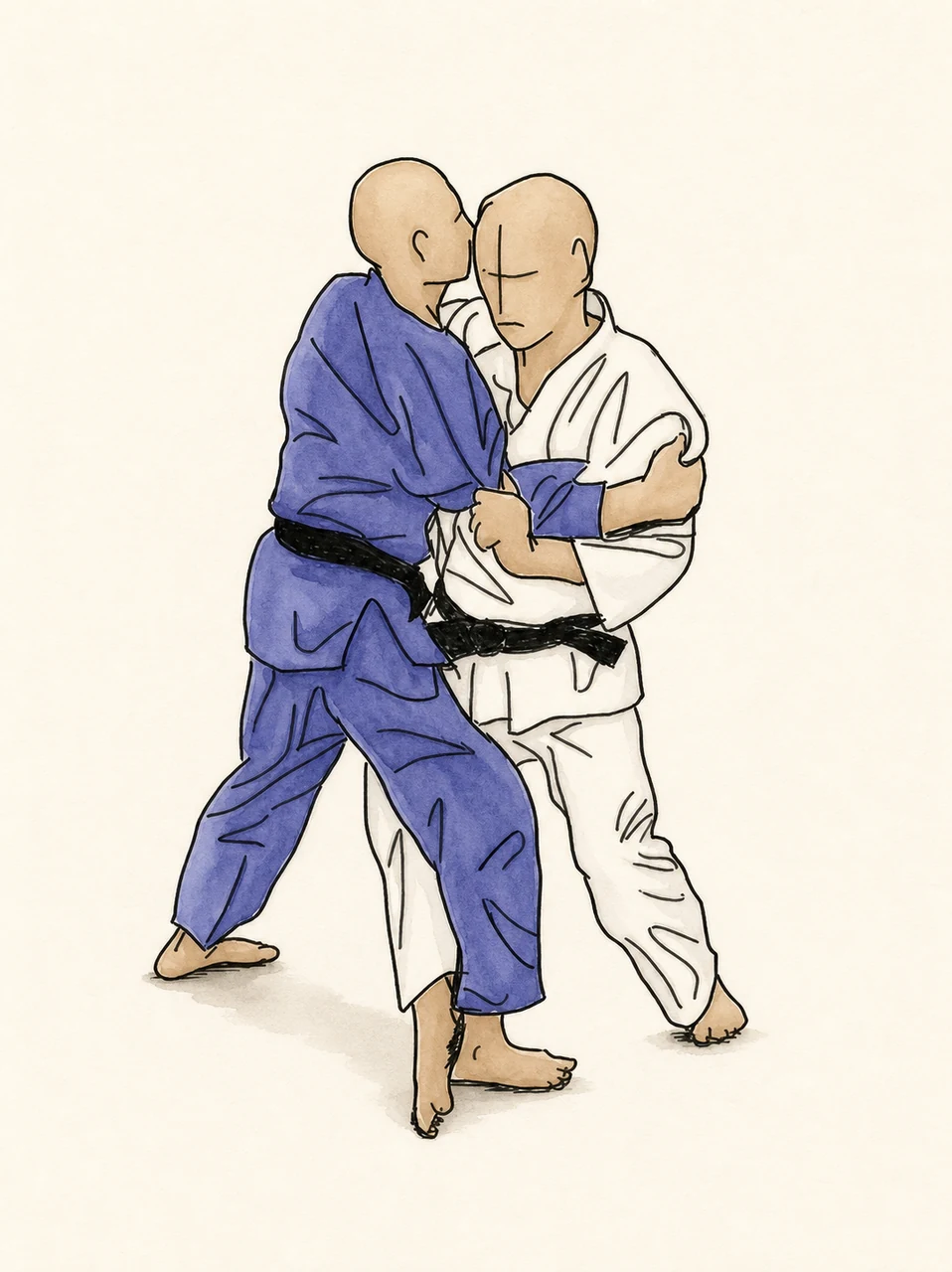Original demonstration illustration of Ko-uchi-gari