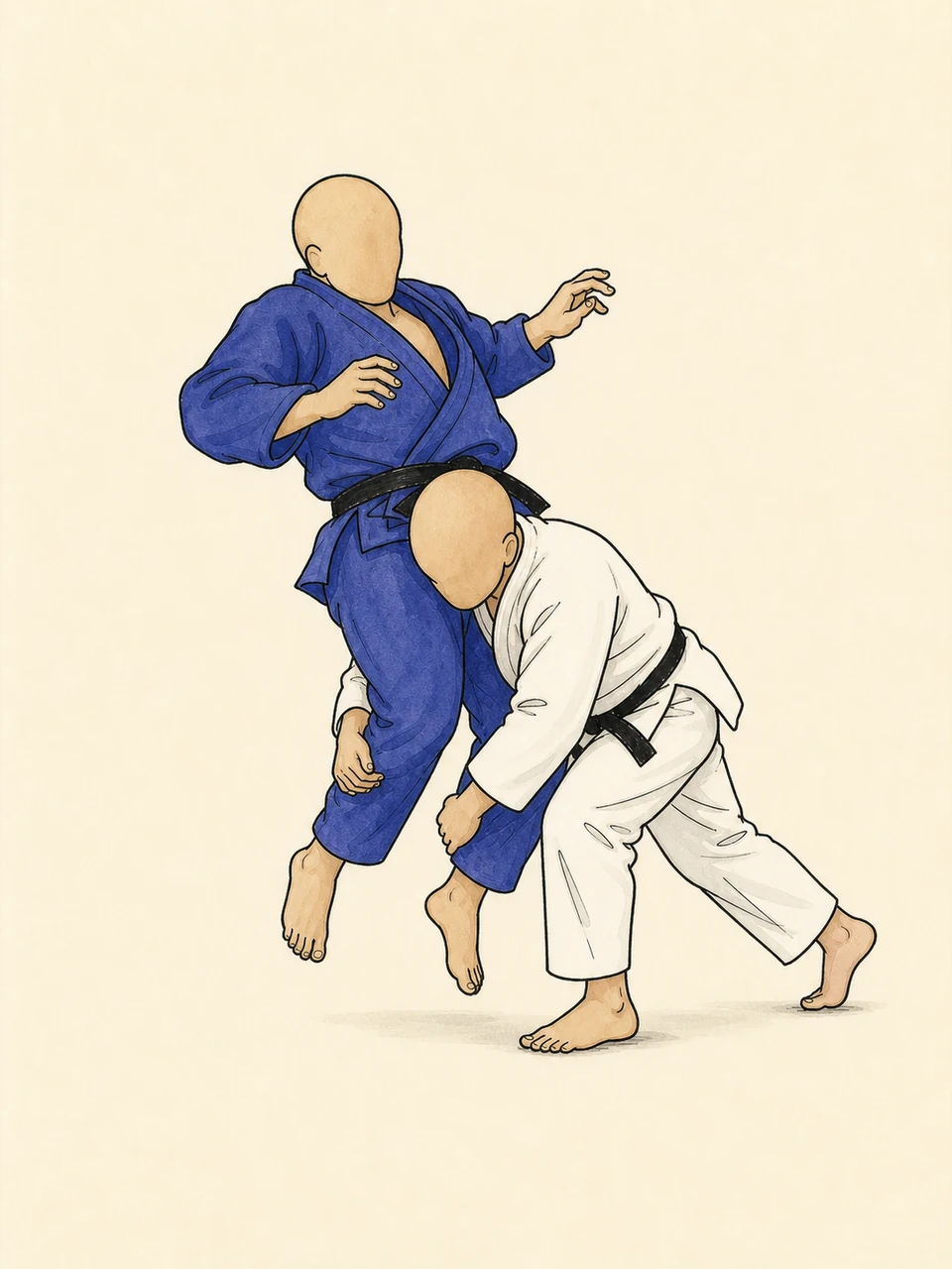 Morote-gari technique illustration
