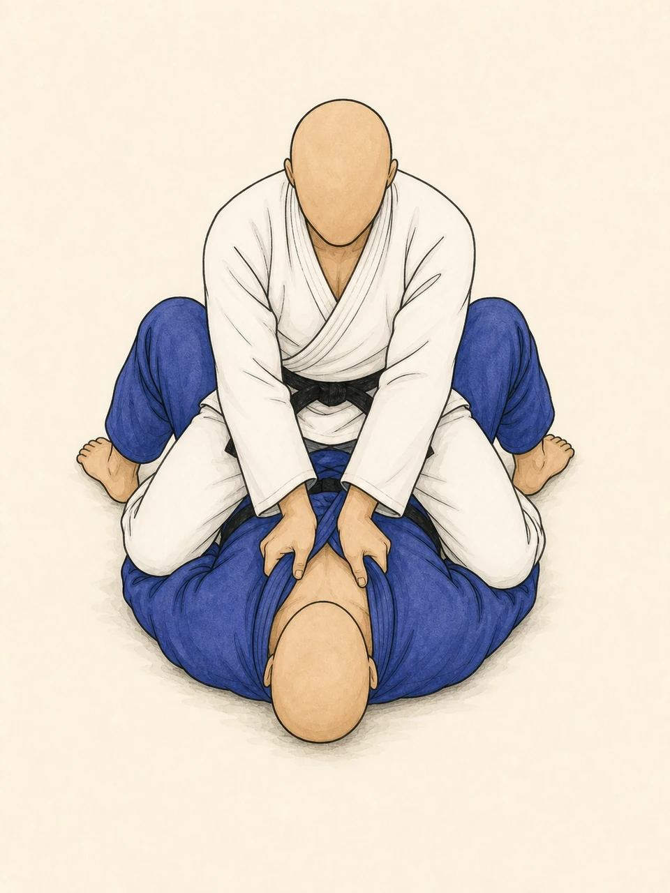 Nami-juji-jime technique illustration