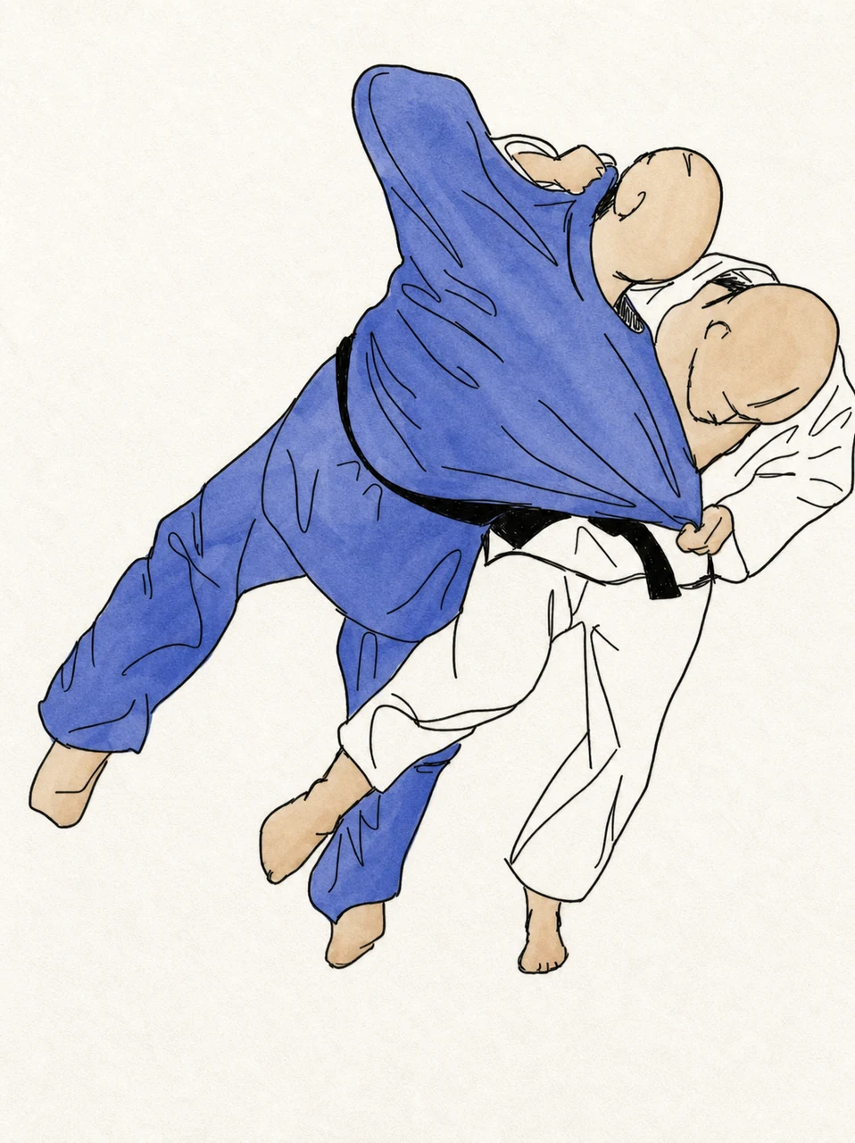 Original demonstration illustration of O-soto-gari