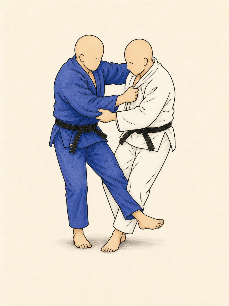 O-uchi-gaeshi technique illustration