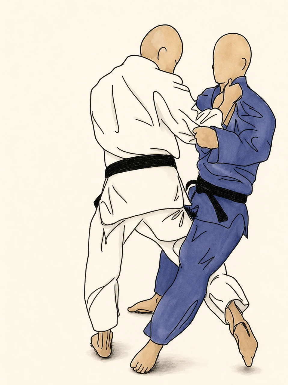 Original demonstration illustration of O-uchi-gari