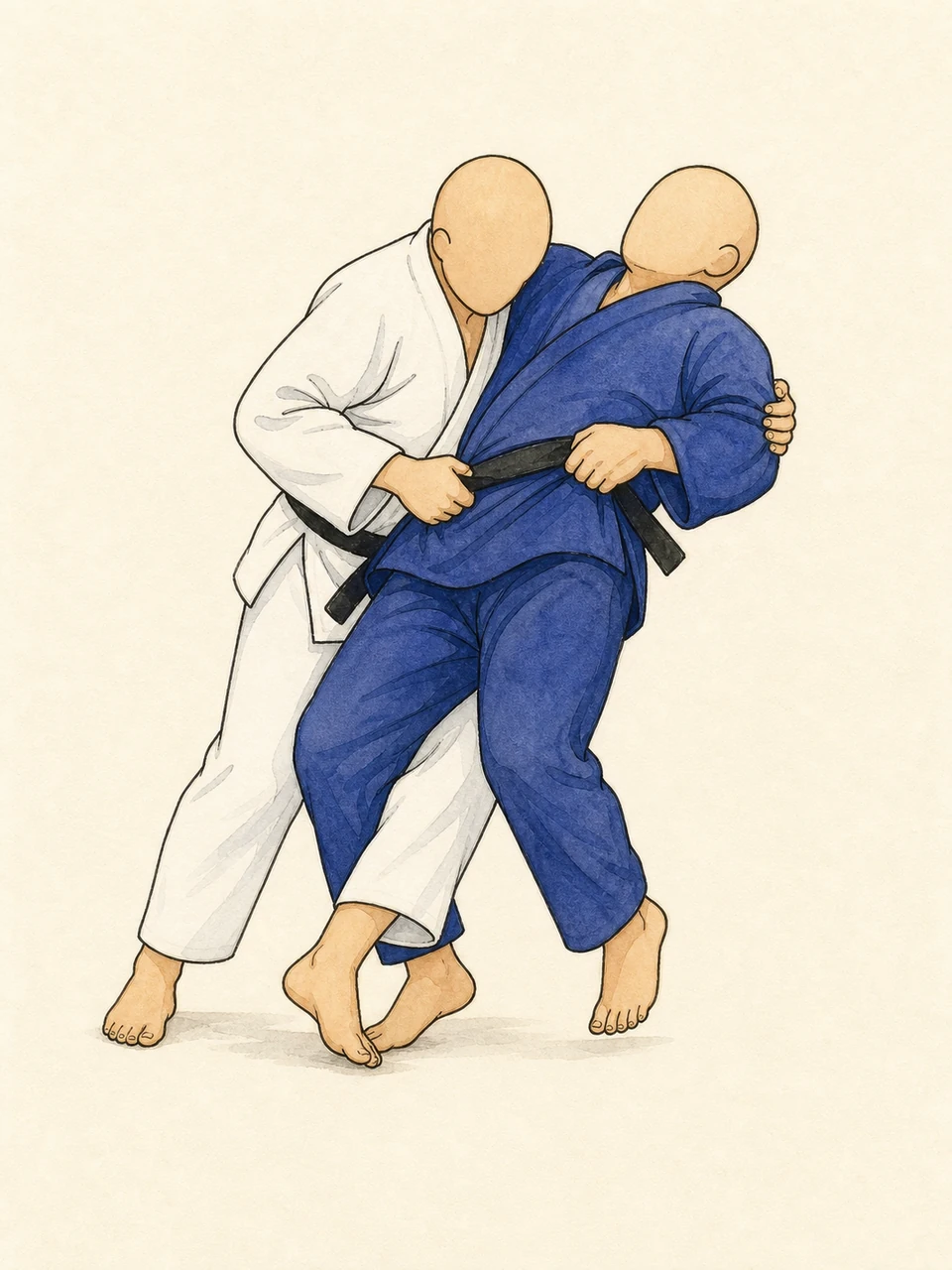 Obi-otoshi technique illustration