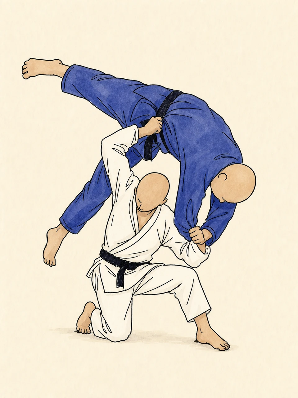 Obi-tori-gaeshi technique illustration