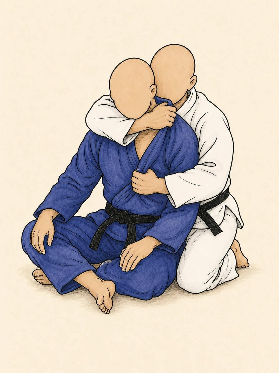 Okuri-eri-jime technique illustration