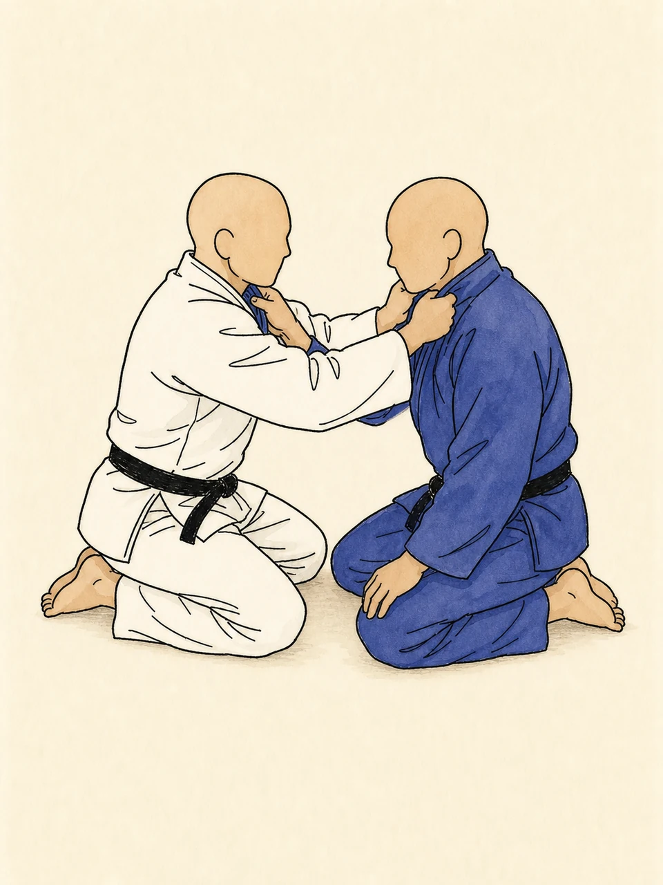 Ryo-te-jime technique illustration