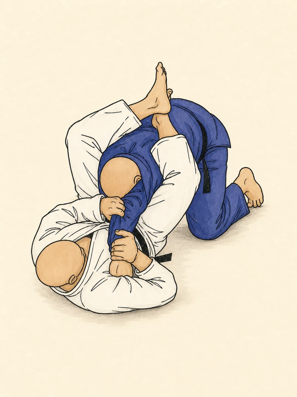 Sankaku-gatame technique illustration