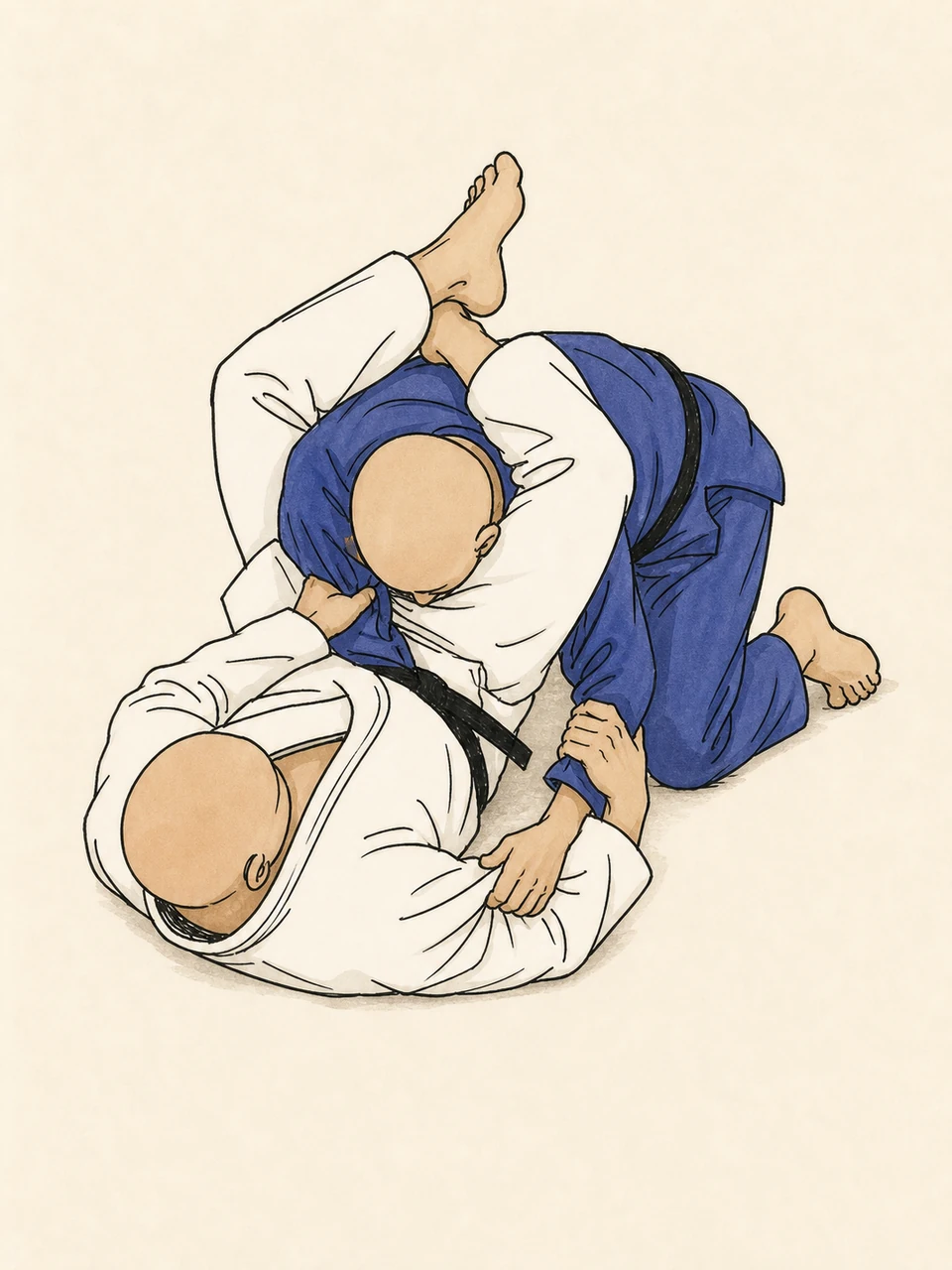 Sankaku-jime technique illustration