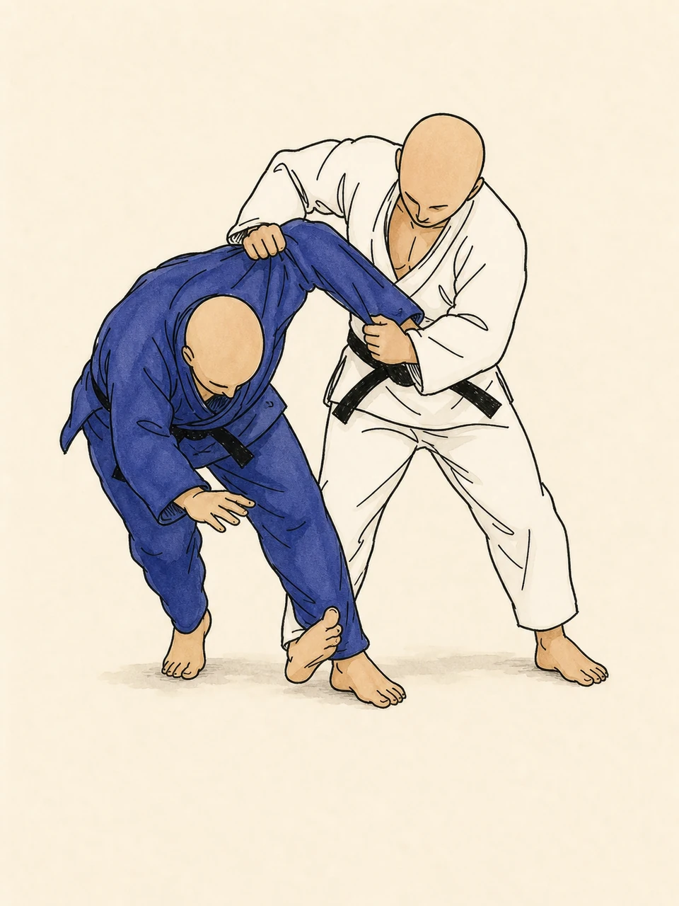 Sasae-tsurikomi-ashi technique illustration