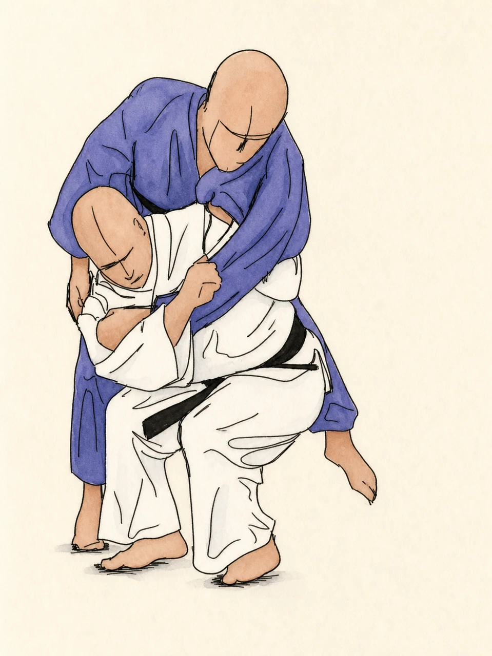 Original demonstration illustration of Seoi-nage