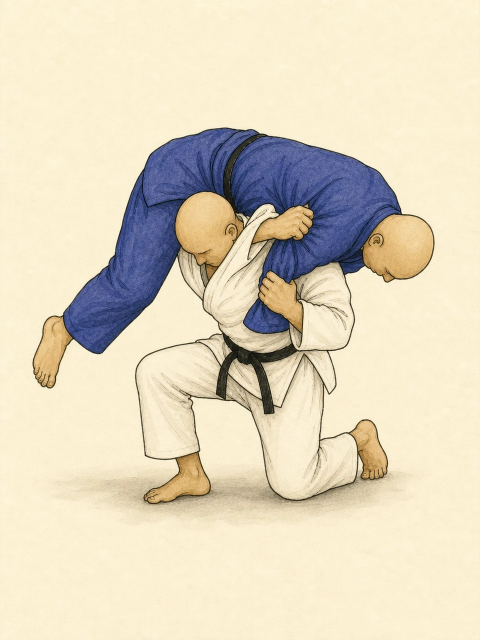 Seoi-otoshi technique illustration