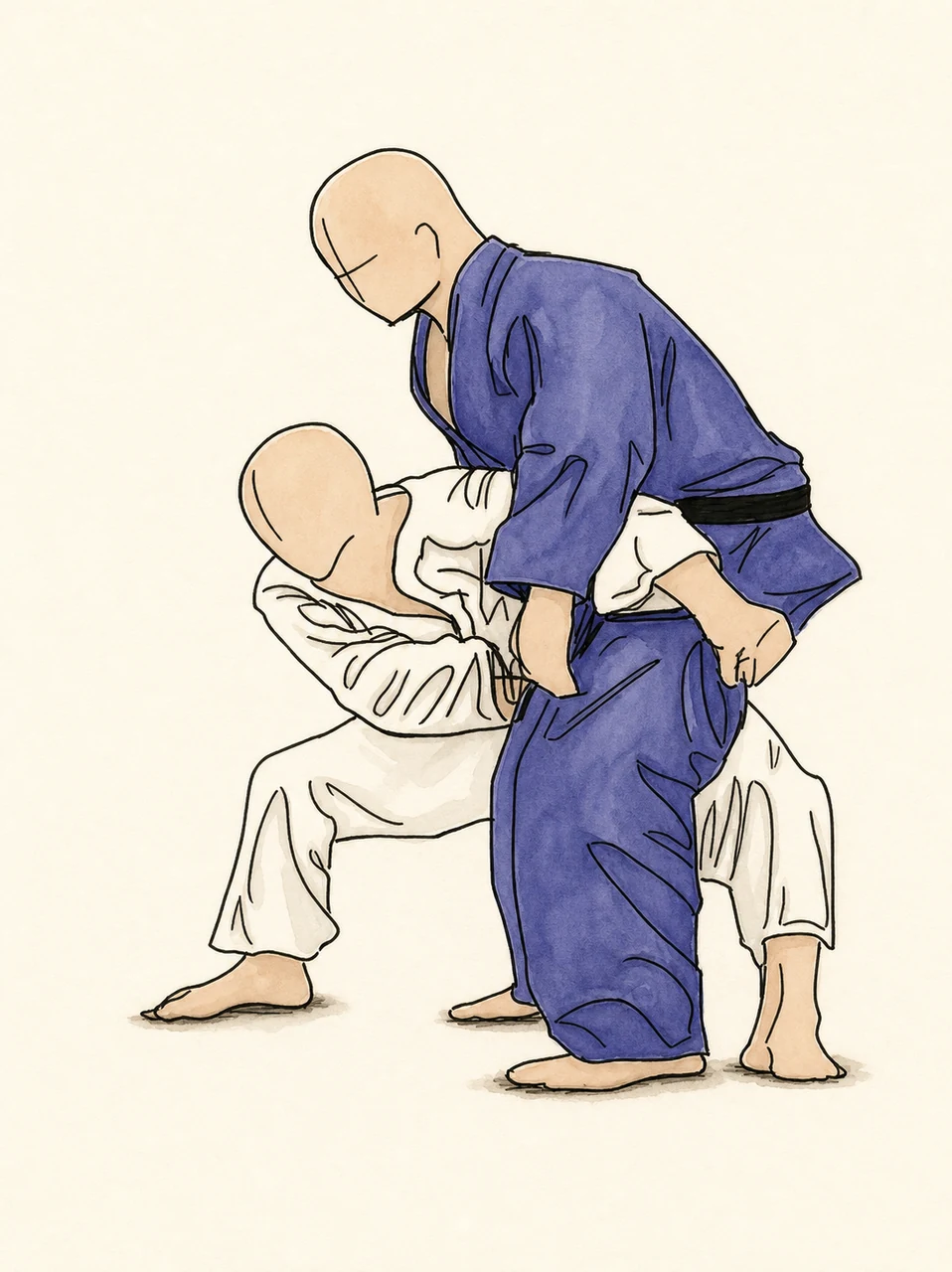 Original demonstration illustration of Sukui-nage