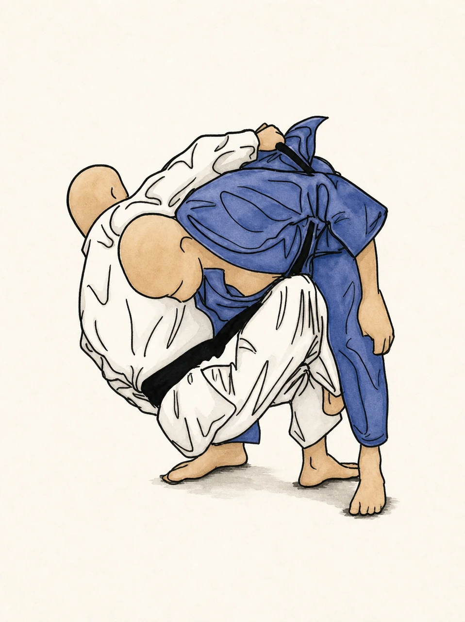 Original demonstration illustration of Sumi-gaeshi