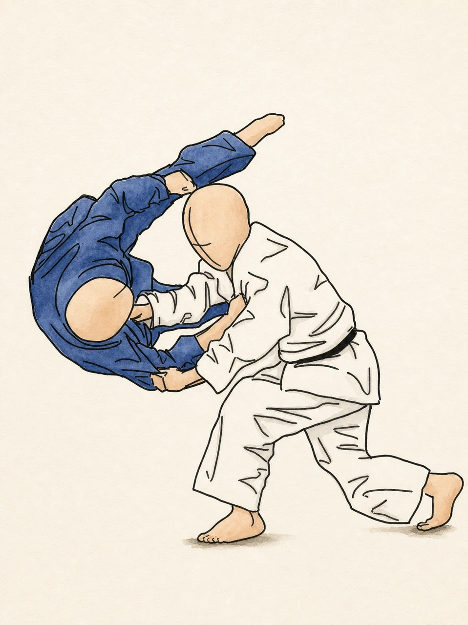 Original demonstration illustration of Sumi-otoshi