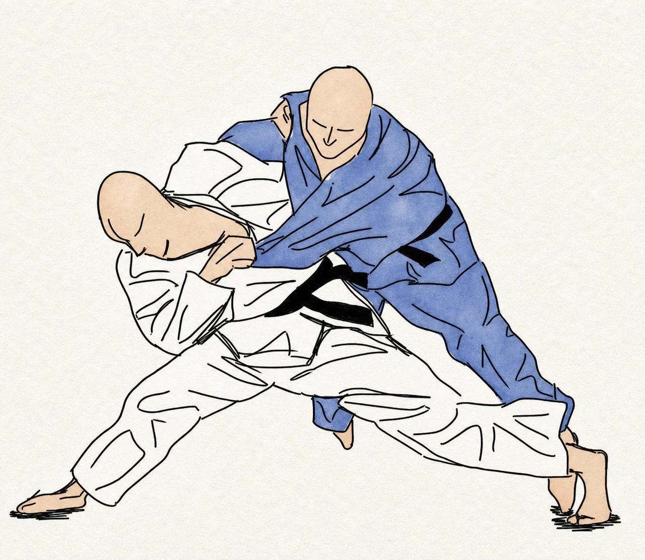 Original demonstration illustration of Tai-otoshi