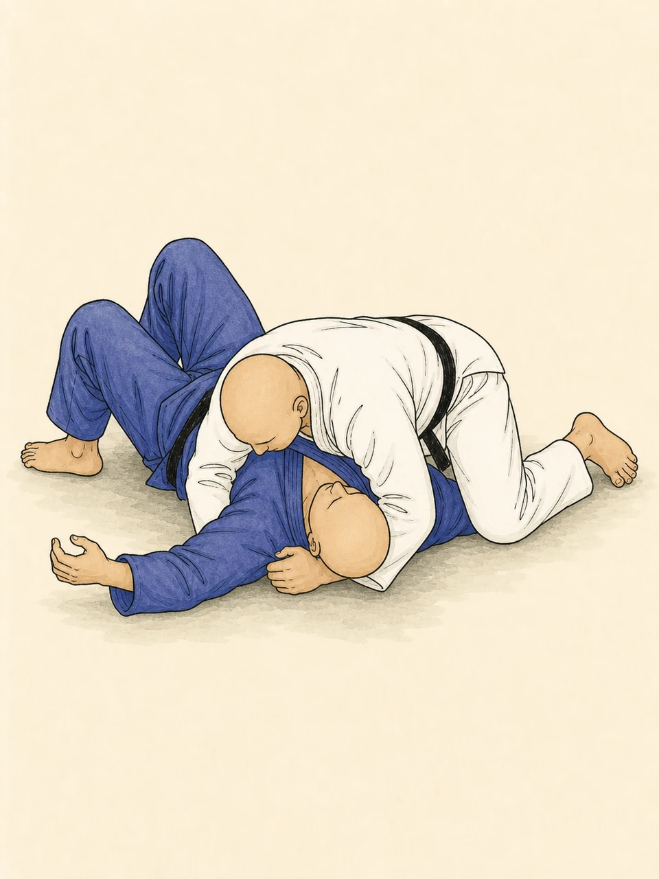 Tate-shiho-gatame technique illustration