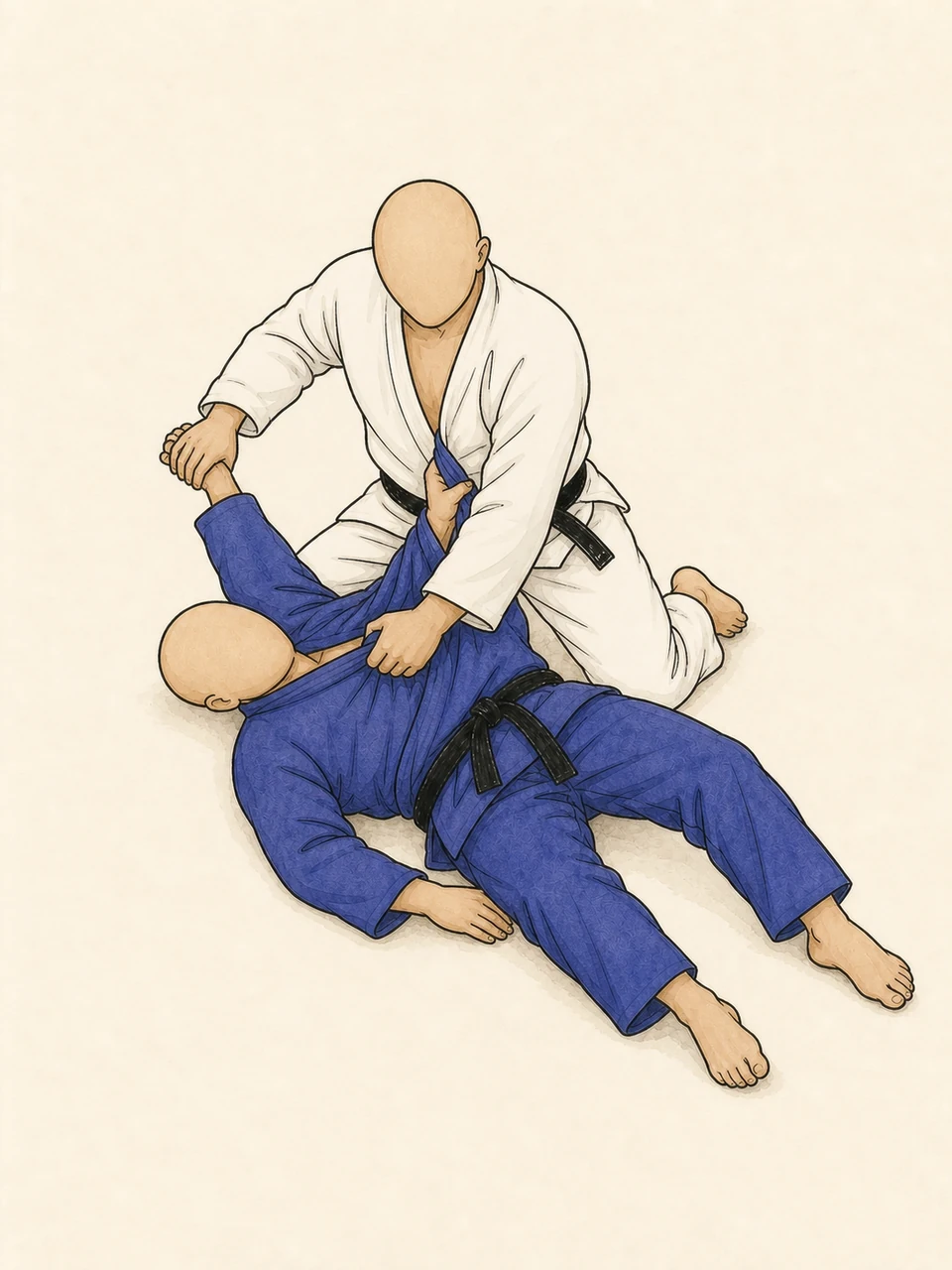 Ude-hishigi-te-gatame technique illustration