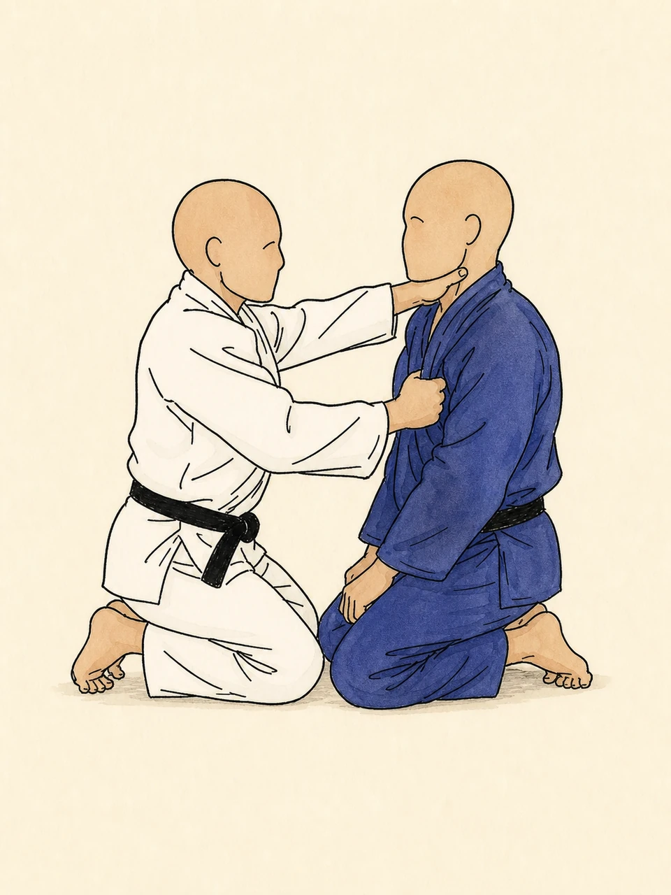 Tsukkomi-jime technique illustration