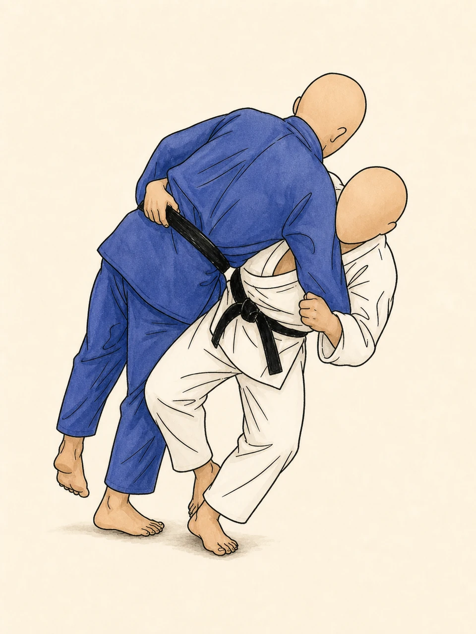 Tsuri-goshi technique illustration