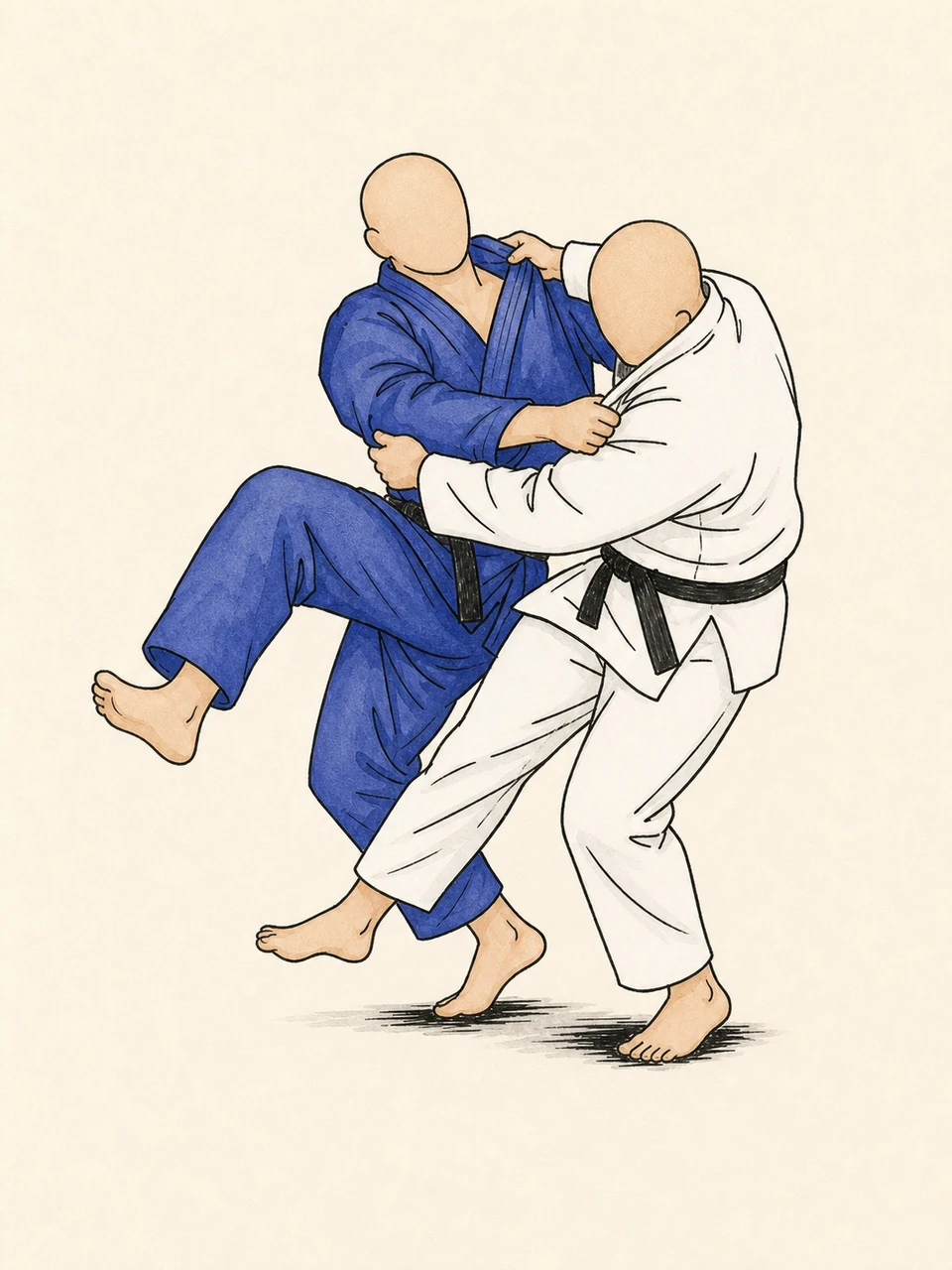 Uchi-mata-gaeshi technique illustration