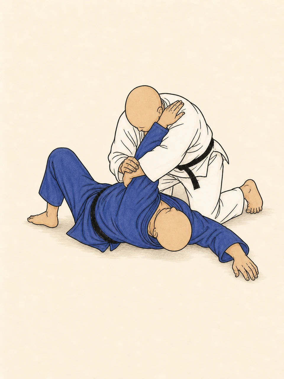 Ude-gatame technique illustration