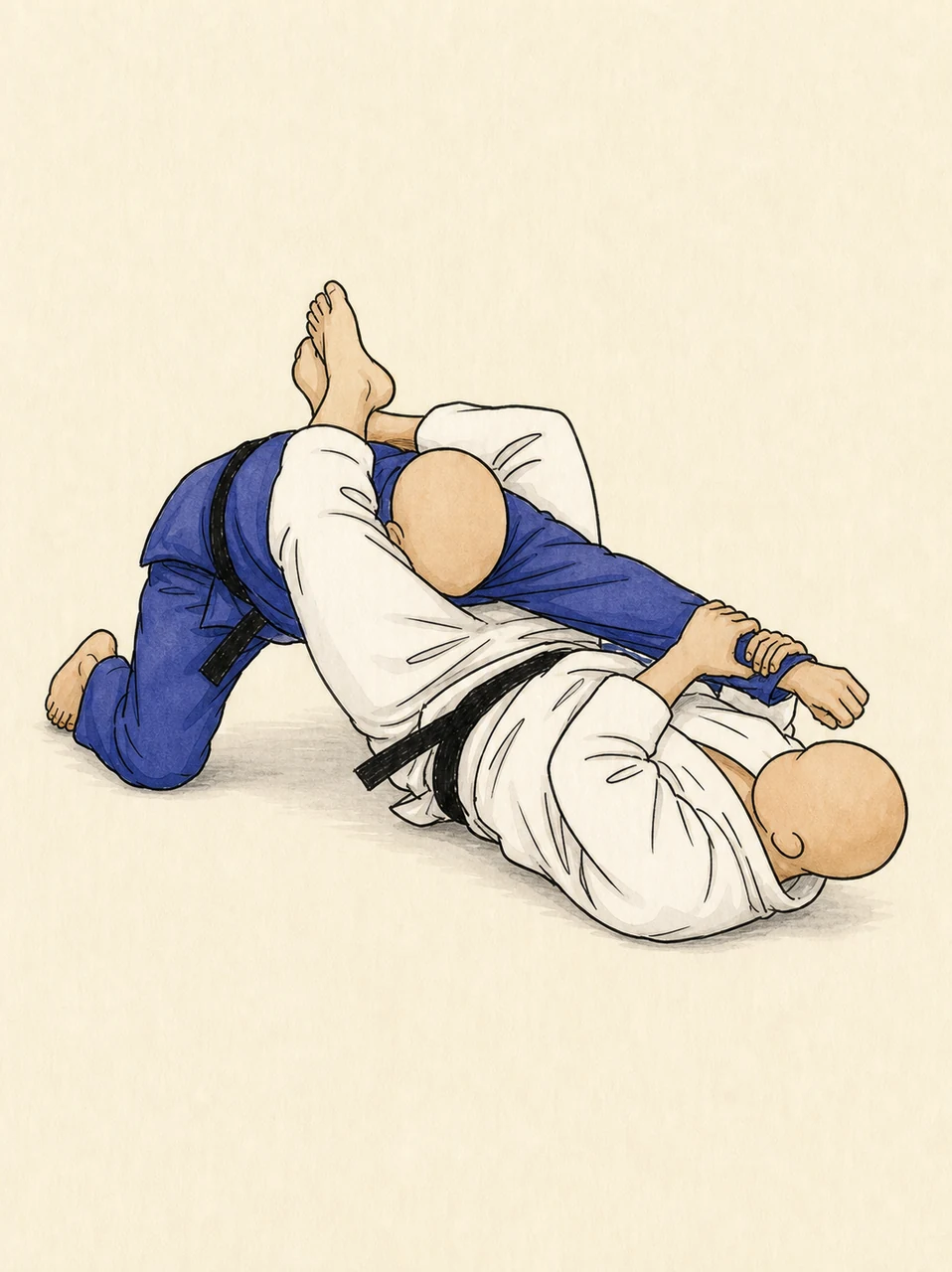 Original demonstration illustration of Ude-hishigi-sankaku-gatame
