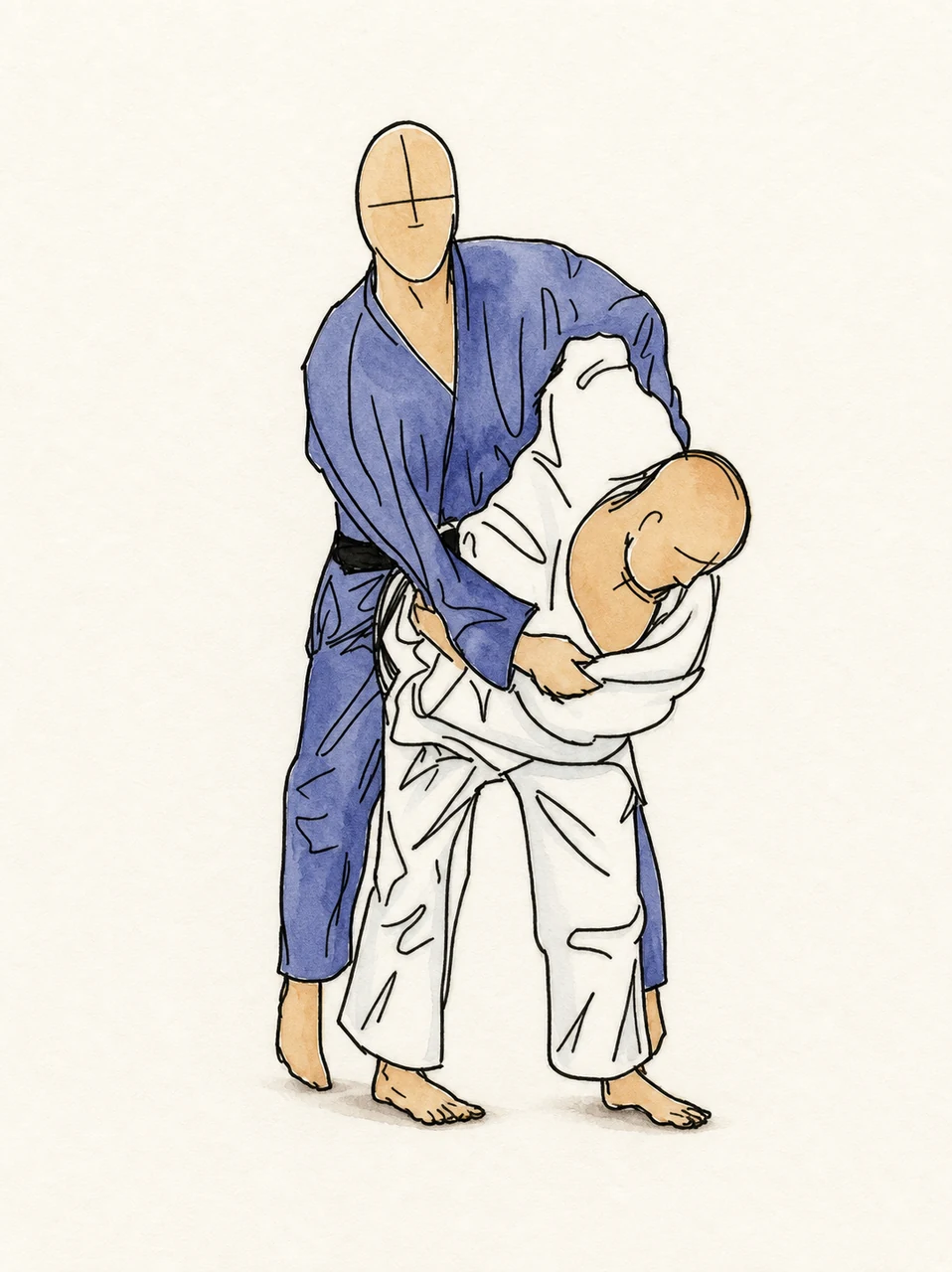 Original demonstration illustration of Uki-goshi