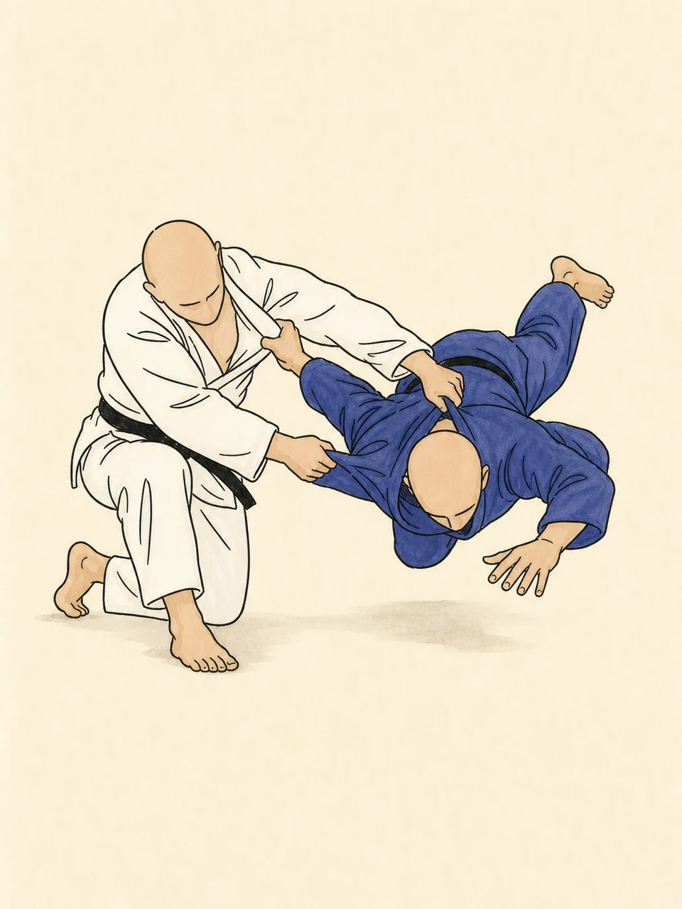 Uki-otoshi technique illustration