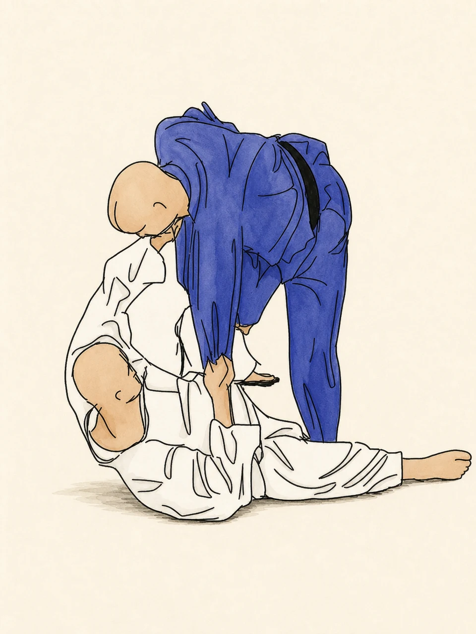 Original demonstration illustration of Uki-waza