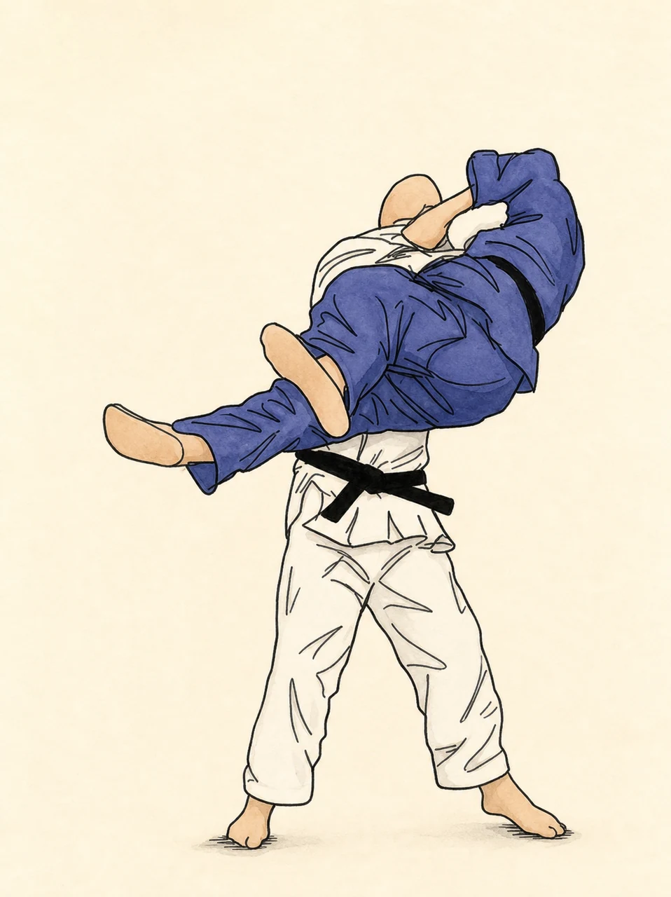 Original demonstration illustration of Ushiro-goshi
