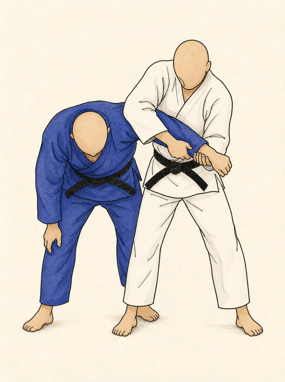 Original demonstration illustration of Waki-gatame