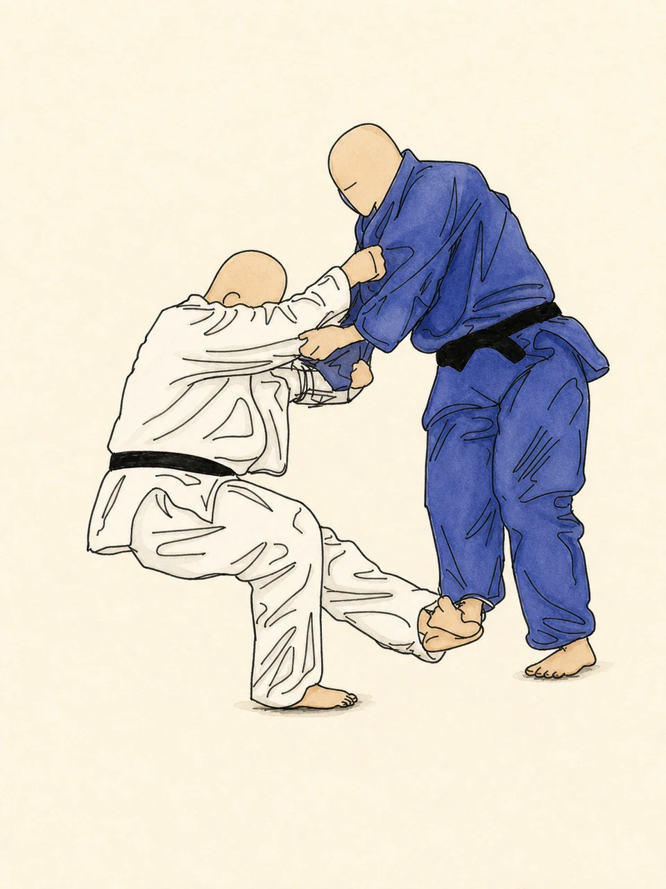 Original demonstration illustration of Yoko-gake